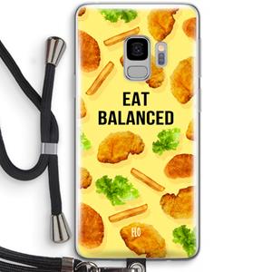 CaseCompany Eat Balanced: Samsung Galaxy S9 Transparant Hoesje met koord