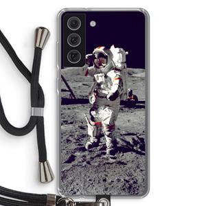 CaseCompany Spaceman: Samsung Galaxy S21 FE Transparant Hoesje met koord