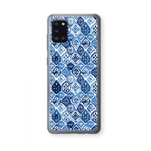 CaseCompany Blauw motief: Samsung Galaxy A31 Transparant Hoesje
