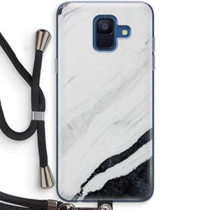 CaseCompany Elegante marmer: Samsung Galaxy A6 (2018) Transparant Hoesje met koord