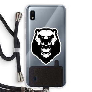 CaseCompany Angry Bear (white): Samsung Galaxy A10 Transparant Hoesje met koord