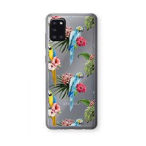 CaseCompany Kleurrijke papegaaien: Samsung Galaxy A31 Transparant Hoesje