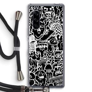 CaseCompany Vexx Black Mixtape: Sony Xperia 5 Transparant Hoesje met koord