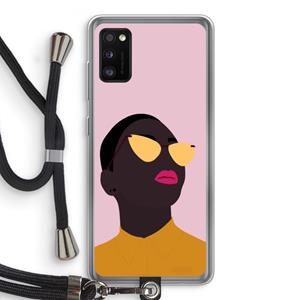 CaseCompany Yellow glasses: Samsung Galaxy A41 Transparant Hoesje met koord