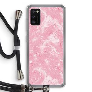 CaseCompany Abstract Painting Pink: Samsung Galaxy A41 Transparant Hoesje met koord