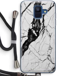 CaseCompany Witte marmer 2: Samsung Galaxy A6 (2018) Transparant Hoesje met koord