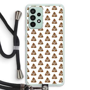 CaseCompany Poop emoji: Samsung Galaxy A52s 5G Transparant Hoesje met koord