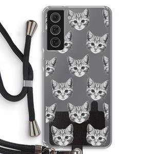 CaseCompany Kitten: Samsung Galaxy S21 FE Transparant Hoesje met koord