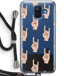 CaseCompany Rock: Samsung Galaxy A6 (2018) Transparant Hoesje met koord