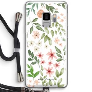 CaseCompany Botanical sweet flower heaven: Samsung Galaxy S9 Transparant Hoesje met koord