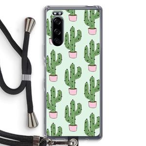 CaseCompany Cactus Lover: Sony Xperia 5 Transparant Hoesje met koord
