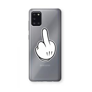 CaseCompany Middle finger white: Samsung Galaxy A31 Transparant Hoesje