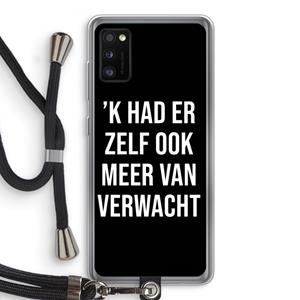 CaseCompany Meer verwacht - Zwart: Samsung Galaxy A41 Transparant Hoesje met koord