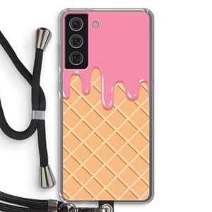 CaseCompany Ice cream: Samsung Galaxy S21 FE Transparant Hoesje met koord