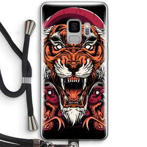 CaseCompany Tiger and Rattlesnakes: Samsung Galaxy S9 Transparant Hoesje met koord