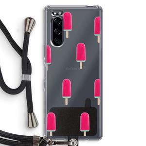 CaseCompany Waterijsje: Sony Xperia 5 Transparant Hoesje met koord