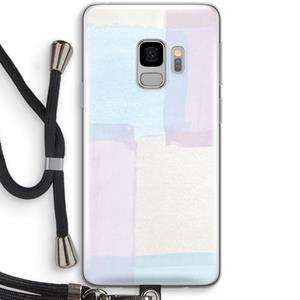 CaseCompany Square pastel: Samsung Galaxy S9 Transparant Hoesje met koord