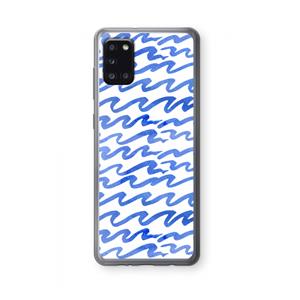CaseCompany Blauwe golven: Samsung Galaxy A31 Transparant Hoesje