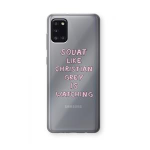 CaseCompany Christian Grey: Samsung Galaxy A31 Transparant Hoesje