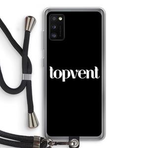 CaseCompany Topvent Zwart: Samsung Galaxy A41 Transparant Hoesje met koord