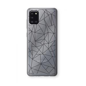 CaseCompany Geometrische lijnen zwart: Samsung Galaxy A31 Transparant Hoesje