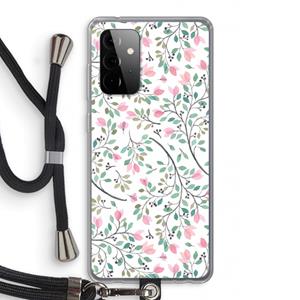 CaseCompany Sierlijke bloemen: Samsung Galaxy A72 5G Transparant Hoesje met koord