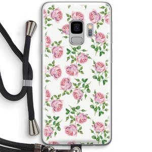 CaseCompany Kleine roosjes: Samsung Galaxy S9 Transparant Hoesje met koord