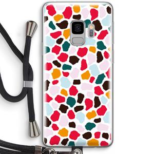 CaseCompany Colored Giraffe: Samsung Galaxy S9 Transparant Hoesje met koord