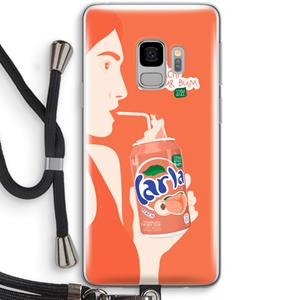 CaseCompany Peach please!: Samsung Galaxy S9 Transparant Hoesje met koord