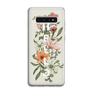 CaseCompany Hello bloemen: Samsung Galaxy S10 4G Transparant Hoesje