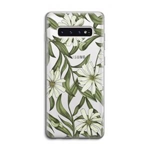CaseCompany Wit bloemenpatroon: Samsung Galaxy S10 4G Transparant Hoesje