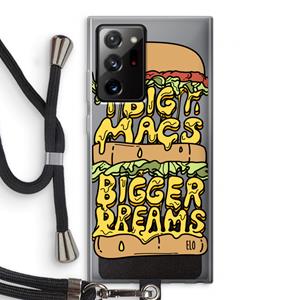 CaseCompany Big Macs Bigger Dreams: Samsung Galaxy Note 20 Ultra / Note 20 Ultra 5G Transparant Hoesje met koord