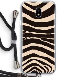 CaseCompany Arizona Zebra: Samsung Galaxy J3 (2017) Transparant Hoesje met koord