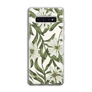 CaseCompany Wit bloemenpatroon: Samsung Galaxy S10 4G Transparant Hoesje
