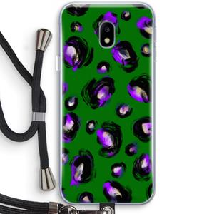 CaseCompany Green Cheetah: Samsung Galaxy J3 (2017) Transparant Hoesje met koord