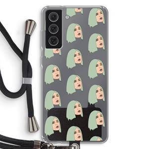 CaseCompany King Kylie: Samsung Galaxy S21 FE Transparant Hoesje met koord