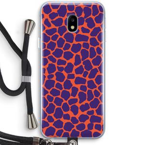 CaseCompany Purple Giraffe: Samsung Galaxy J3 (2017) Transparant Hoesje met koord