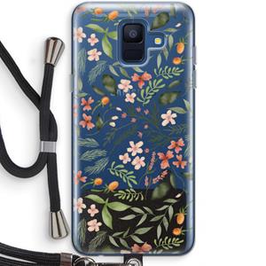 CaseCompany Sweet little flowers: Samsung Galaxy A6 (2018) Transparant Hoesje met koord