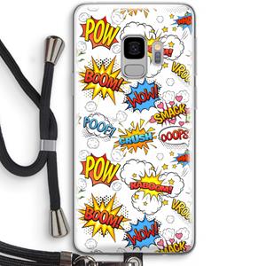 CaseCompany Pow Smack: Samsung Galaxy S9 Transparant Hoesje met koord