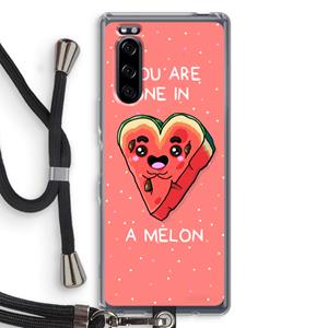CaseCompany One In A Melon: Sony Xperia 5 Transparant Hoesje met koord