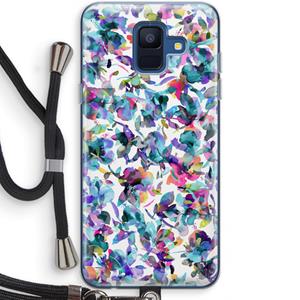CaseCompany Hibiscus Flowers: Samsung Galaxy A6 (2018) Transparant Hoesje met koord