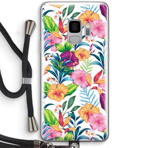 CaseCompany Tropisch 2: Samsung Galaxy S9 Transparant Hoesje met koord