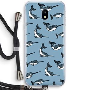 CaseCompany Narwhal: Samsung Galaxy J3 (2017) Transparant Hoesje met koord
