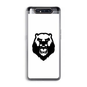 CaseCompany Angry Bear (white): Samsung Galaxy A80 Transparant Hoesje
