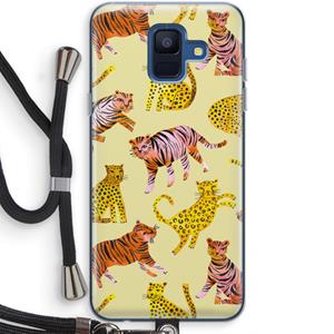 CaseCompany Cute Tigers and Leopards: Samsung Galaxy A6 (2018) Transparant Hoesje met koord