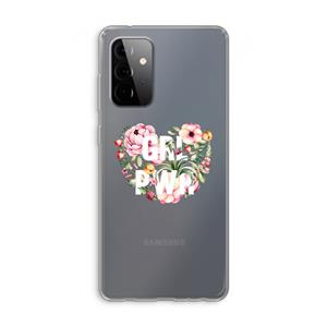 CaseCompany GRL PWR Flower: Samsung Galaxy A72 Transparant Hoesje