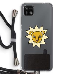 CaseCompany Kleine leeuw: Samsung Galaxy A22 5G Transparant Hoesje met koord