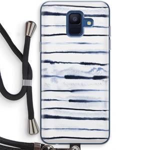 CaseCompany Ink Stripes: Samsung Galaxy A6 (2018) Transparant Hoesje met koord