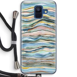 CaseCompany Watercolor Agate: Samsung Galaxy A6 (2018) Transparant Hoesje met koord