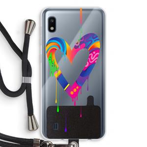 CaseCompany Melts My Heart: Samsung Galaxy A10 Transparant Hoesje met koord